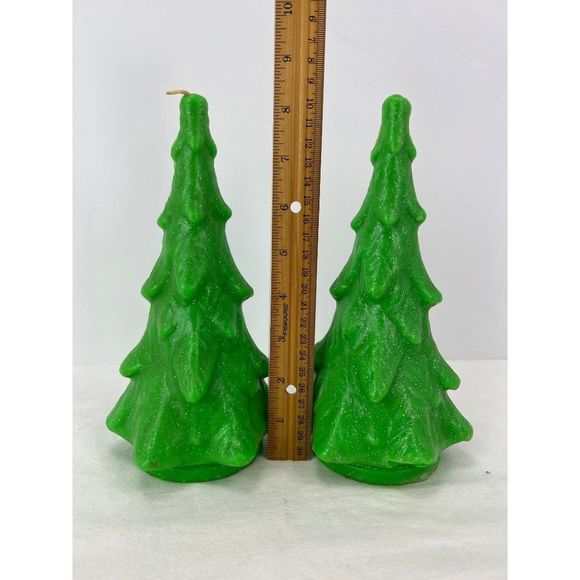 Vintage Suni Candles Wax Glitter Christmas Tree Lot 8" - Picture 6 of 7